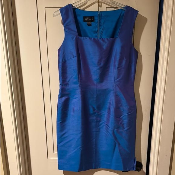 Stunning Spenser Jeremy Blue/Purple Sleeveless 100% Silk Dress - Picture 3 of 11